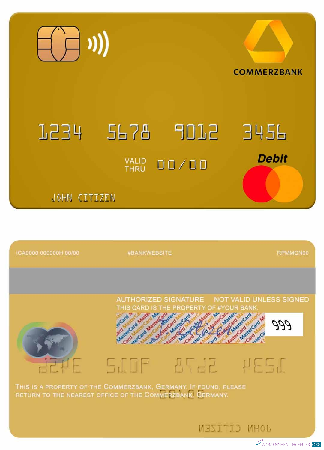 Download Germany Commerz Bank mastercard Photoshop template